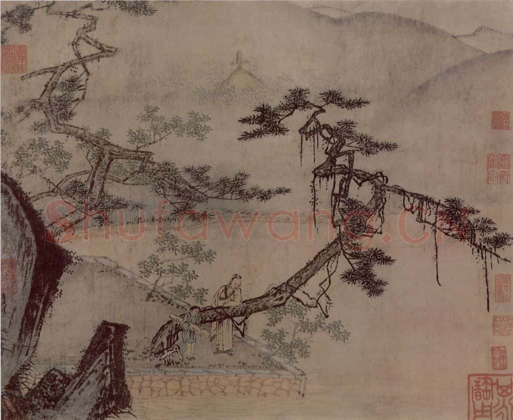 南宋 马远 倚松图册 书画作品