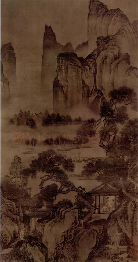 明 周臣 山齋客至徒手 书画作品