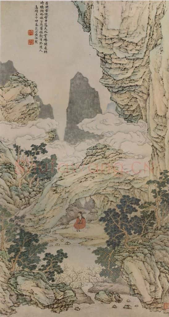 明 陆治 云峰林谷图轴 书画作品