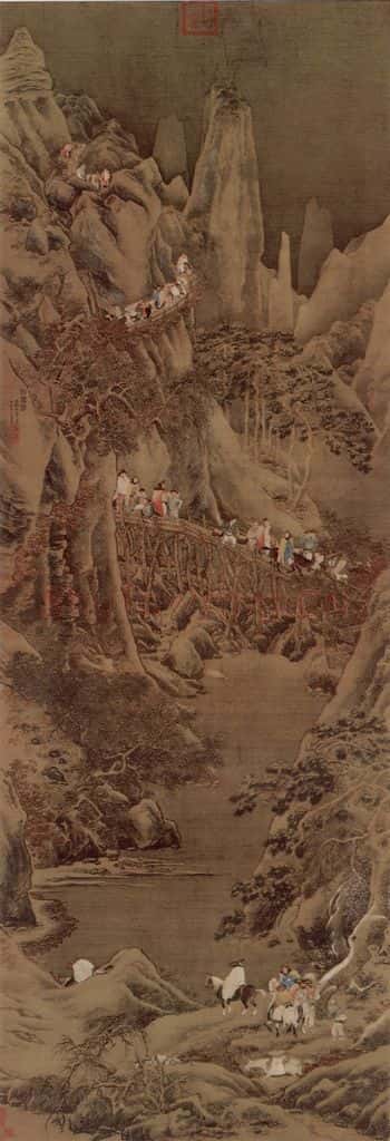 明 仇英 剑閣图轴 书画作品