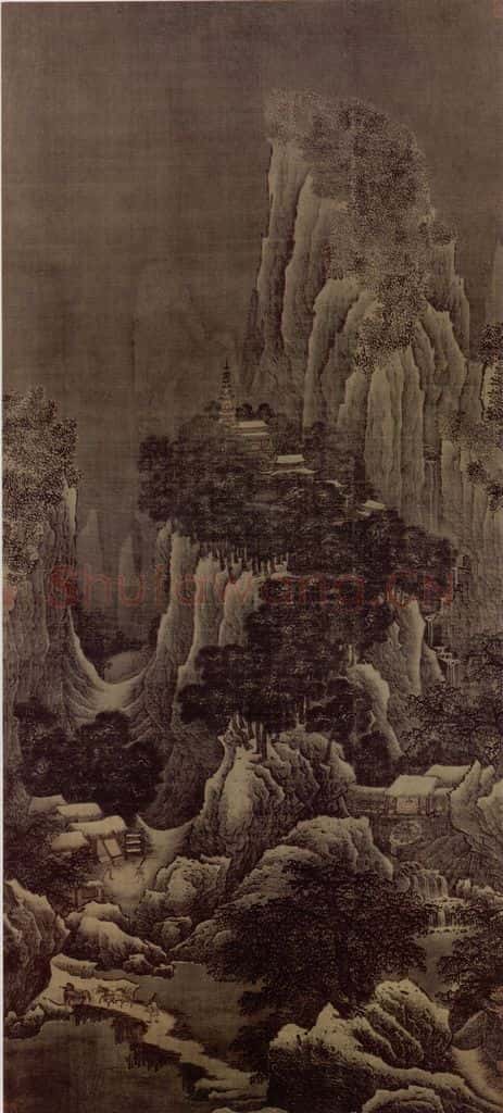 宋 佚名 雪麓早行图轴 书画作品