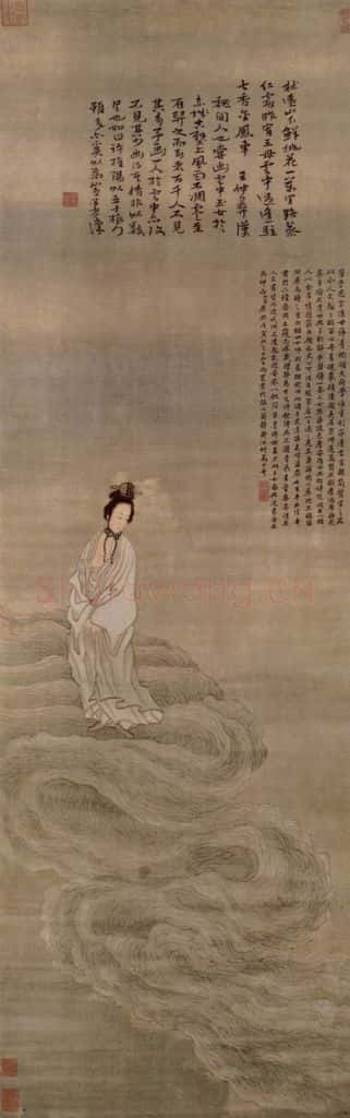 明 崔子忠 云中玉女图轴 书画作品