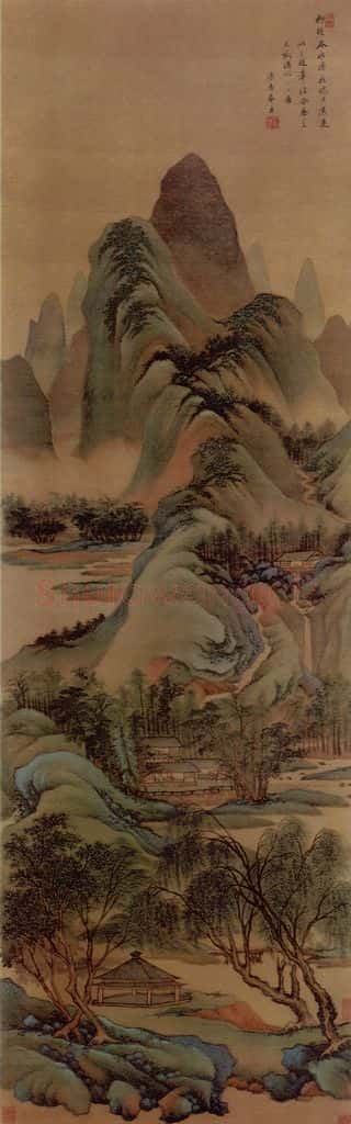 清 王鑑 仿三赵山水图轴 书画作品