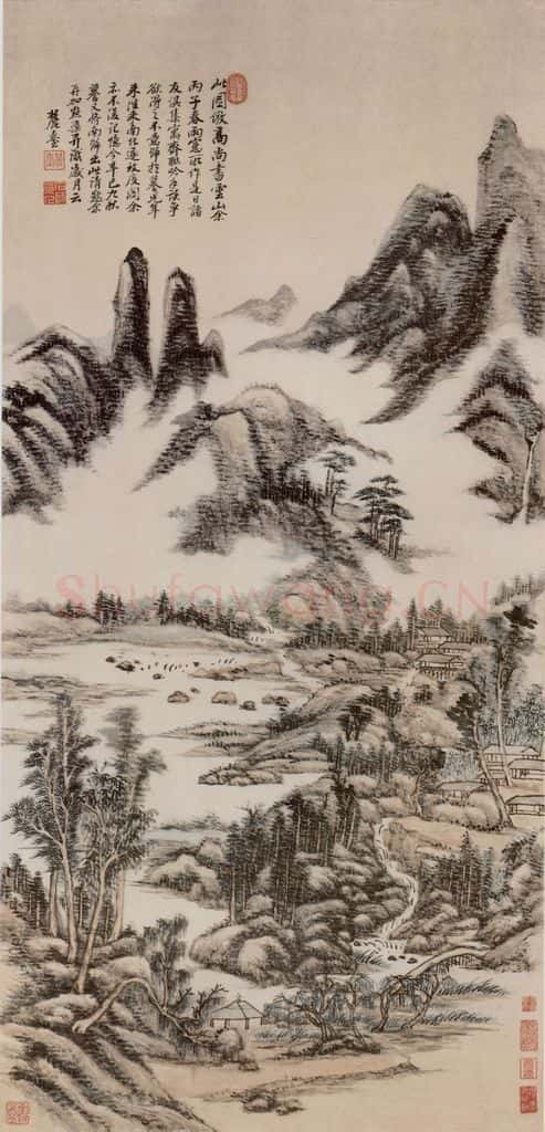 清 王原祁 云山图轴 书画作品
