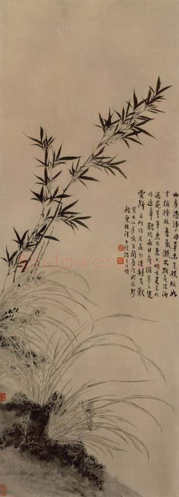 清 汪士慎 兰竹图轴 书画作品