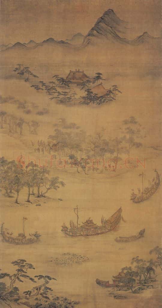 元 吴廷晖《龙舟夺标》书画作品