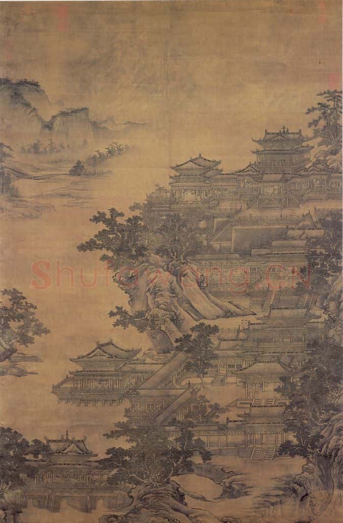 元 李容瑾《汉苑图》书画作品