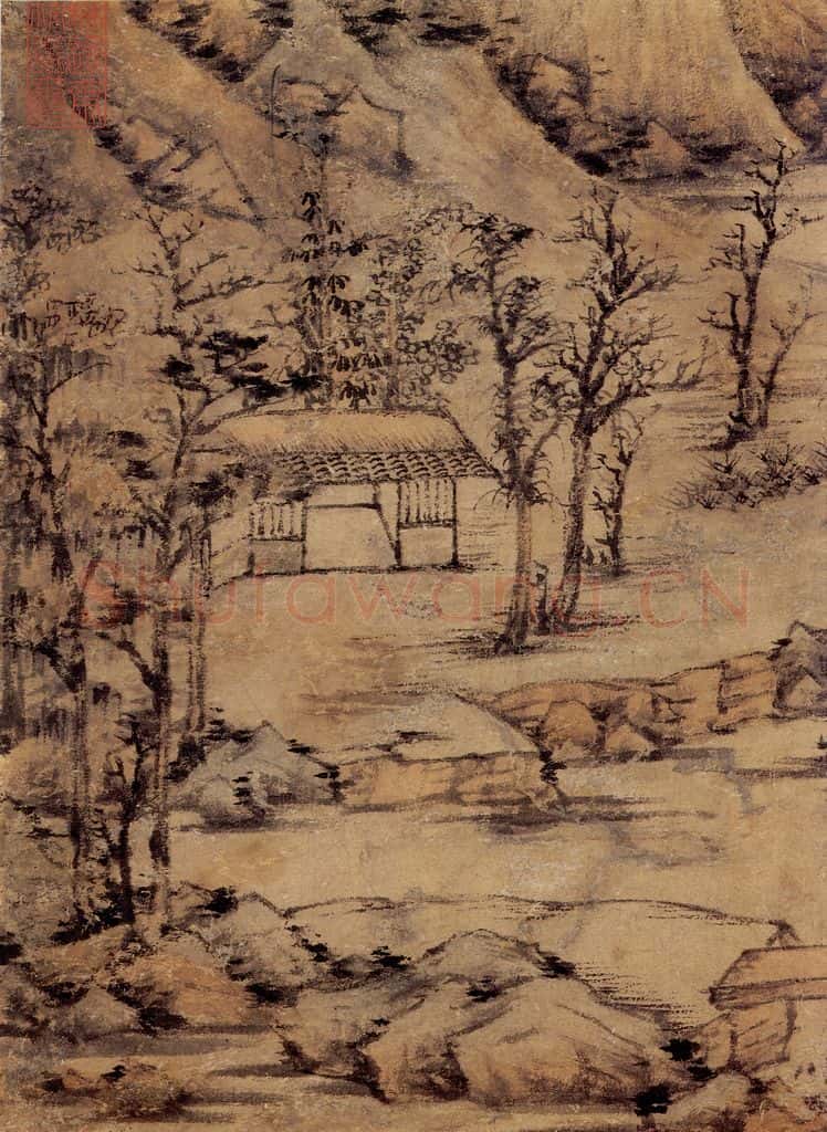 元 倪瓒 雨后空林 书画作品