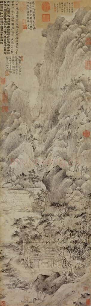 元 王蒙 谷口春耕图 书画作品