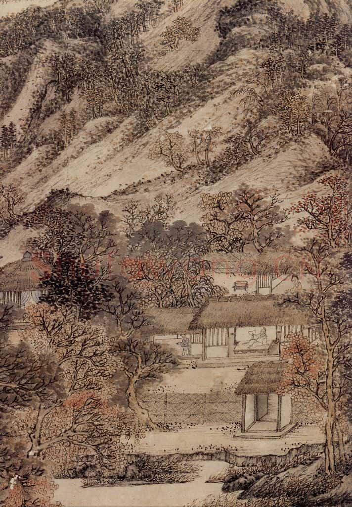 元 王蒙 秋山草堂图 书画作品