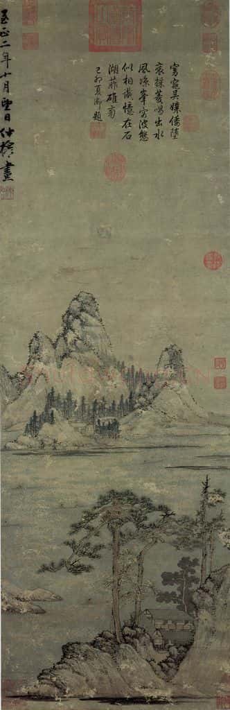元 赵雍 採菱图 书画作品