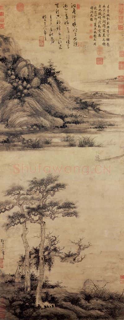 元 吴镇 洞庭鱼隐 书画作品