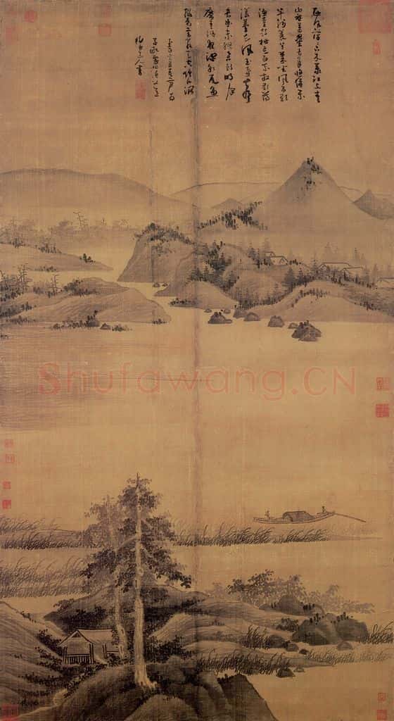 元 吴镇 渔父图 书画作品