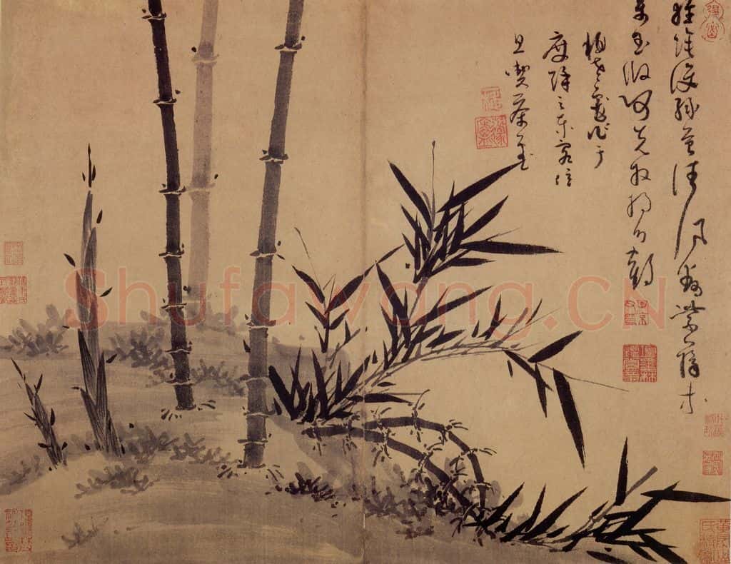 元 吴镇 墨竹谱 书画作品
