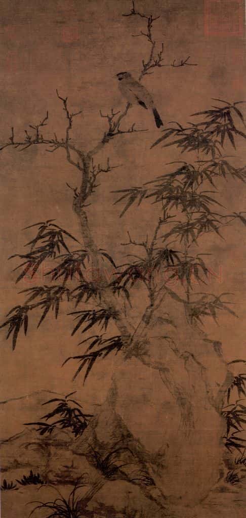 宋 宋人《枯木竹石》书画作品