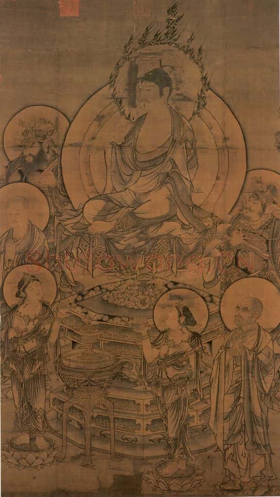 宋 宋人《画如来说法图》书画作品