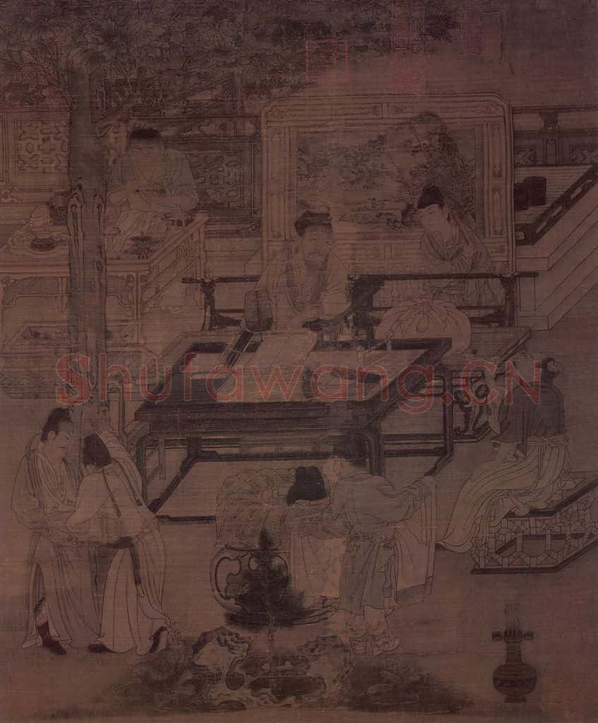 宋 宋人《梧阴清暇图》书画作品