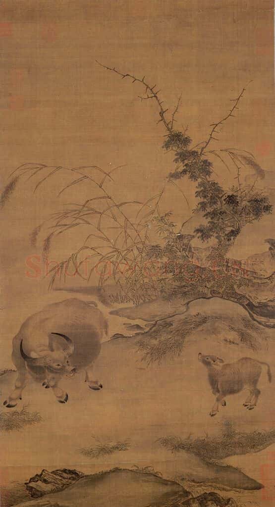 宋 宋人《平畴呼犊》书画作品