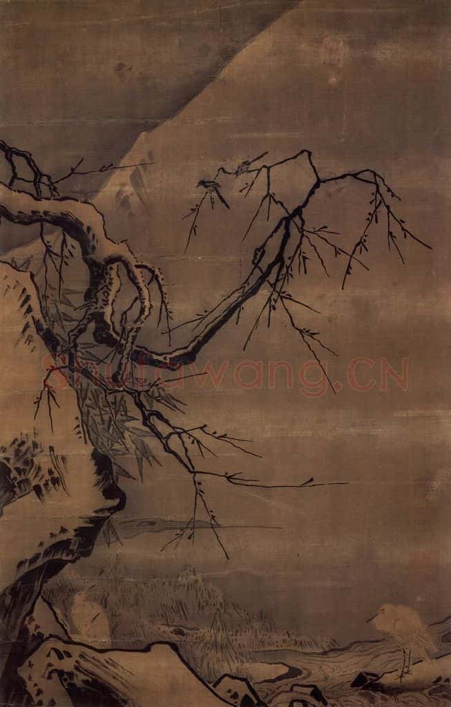 宋 马远《雪滩双鹭》书画作品