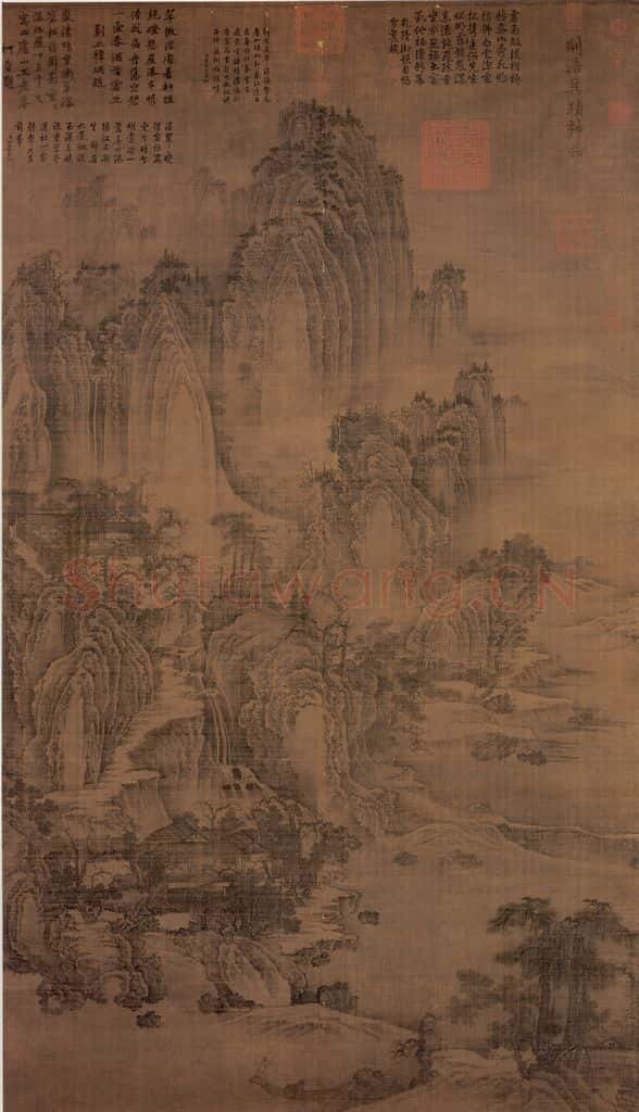 五代梁 荆浩《匡廬图》书画作品