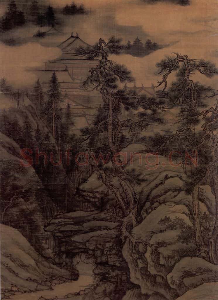 五代南唐 董源《洞天山堂》书画作品