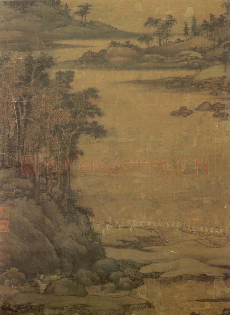 五代南唐 董源《龙宿郊民图》书画作品