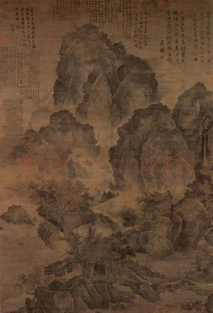 宋 范宽《临流独坐图》书画作品