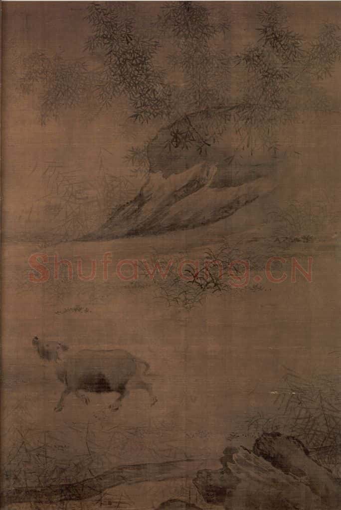 宋 李唐《乳牛图》书画作品