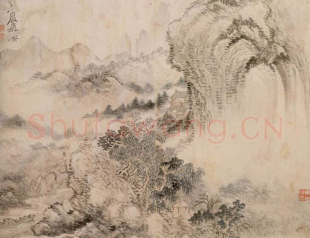 清 恽寿平《仿古山水》书画作品