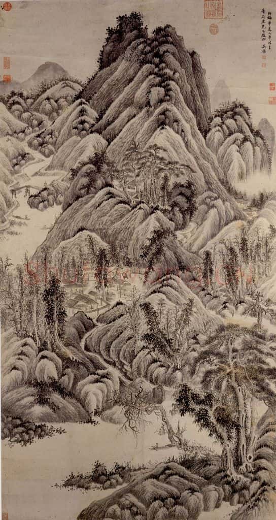 清 吴歴《仿吴镇山水》书画作品