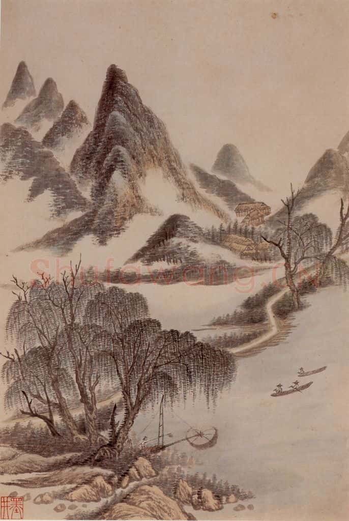 清 吴歴《橅宋元人山水》书画作品