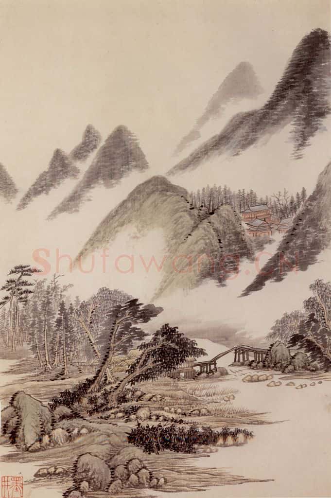 清 吴歴《橅宋元人山水》书画作品
