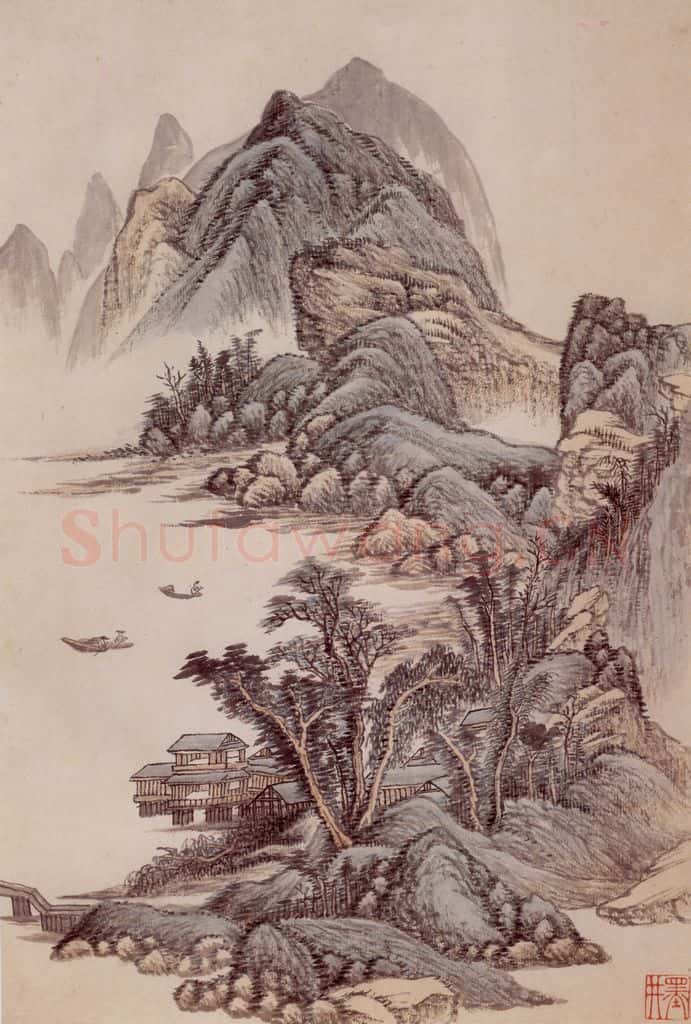 清 吴歴《橅宋元人山水》书画作品