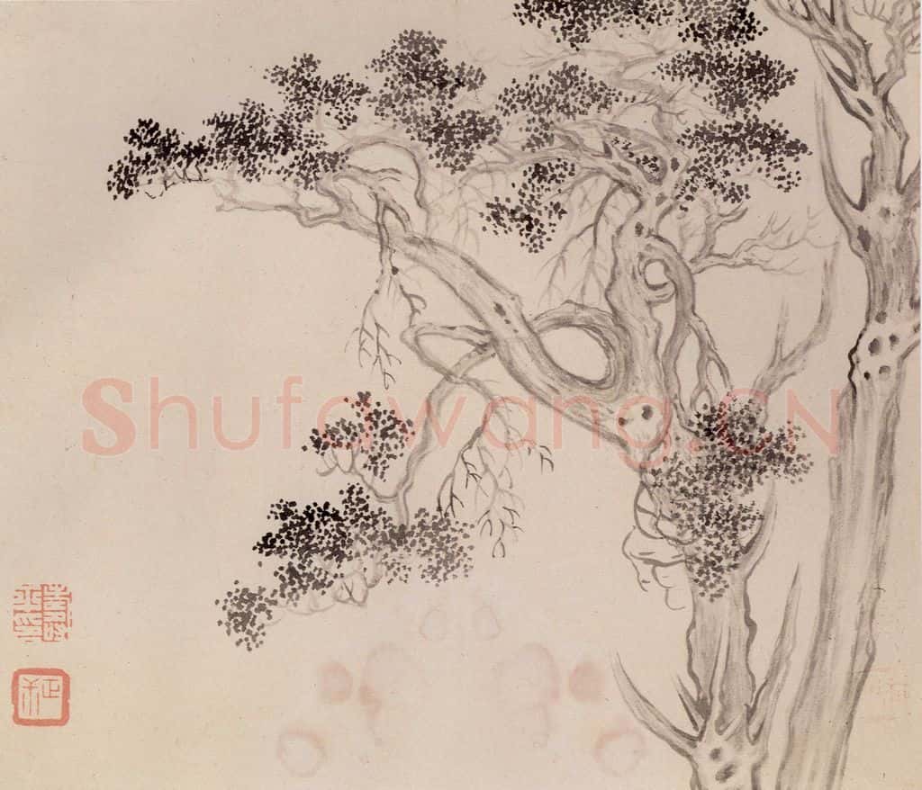 清 恽寿平《画湖山小景》书画作品