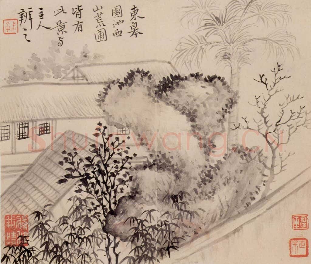清 恽寿平《画湖山小景》书画作品