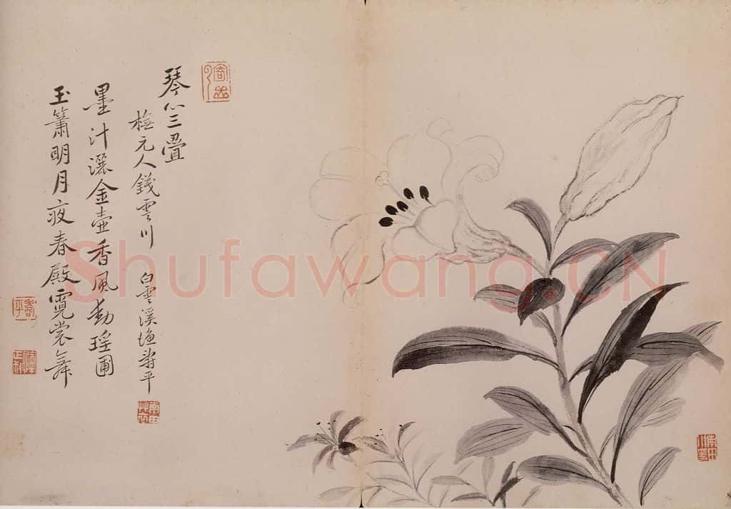 清 恽寿平《墨花》书画作品