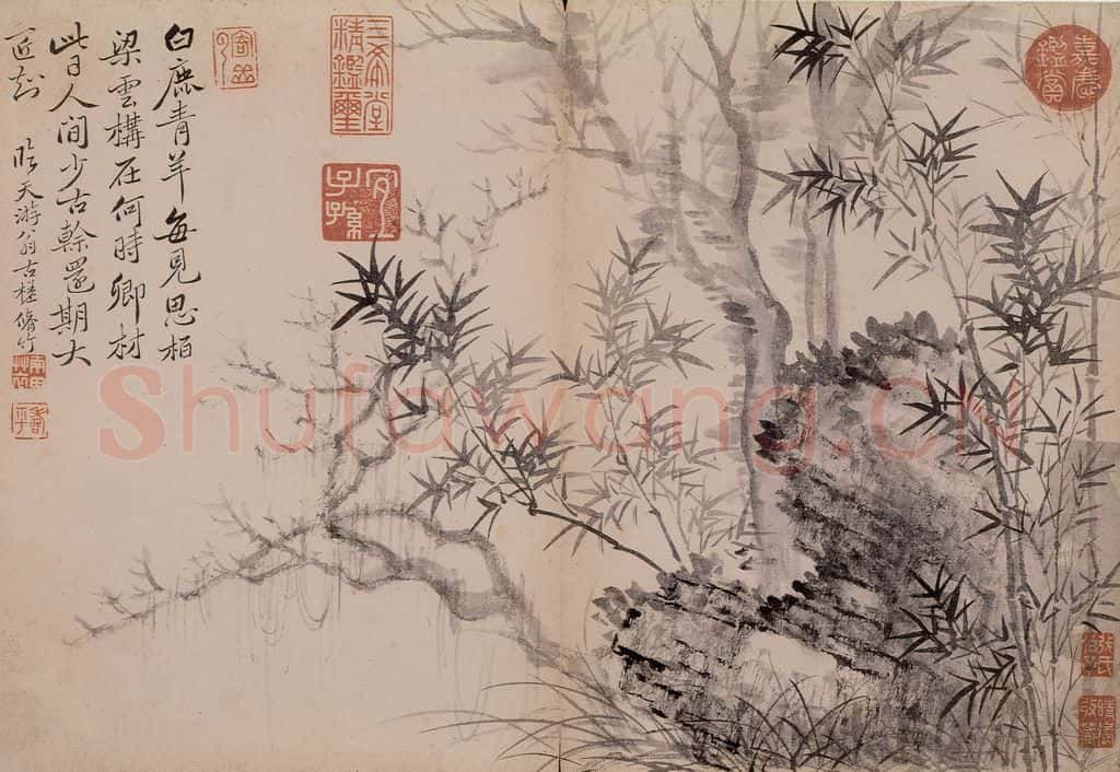 清 恽寿平《墨花》书画作品