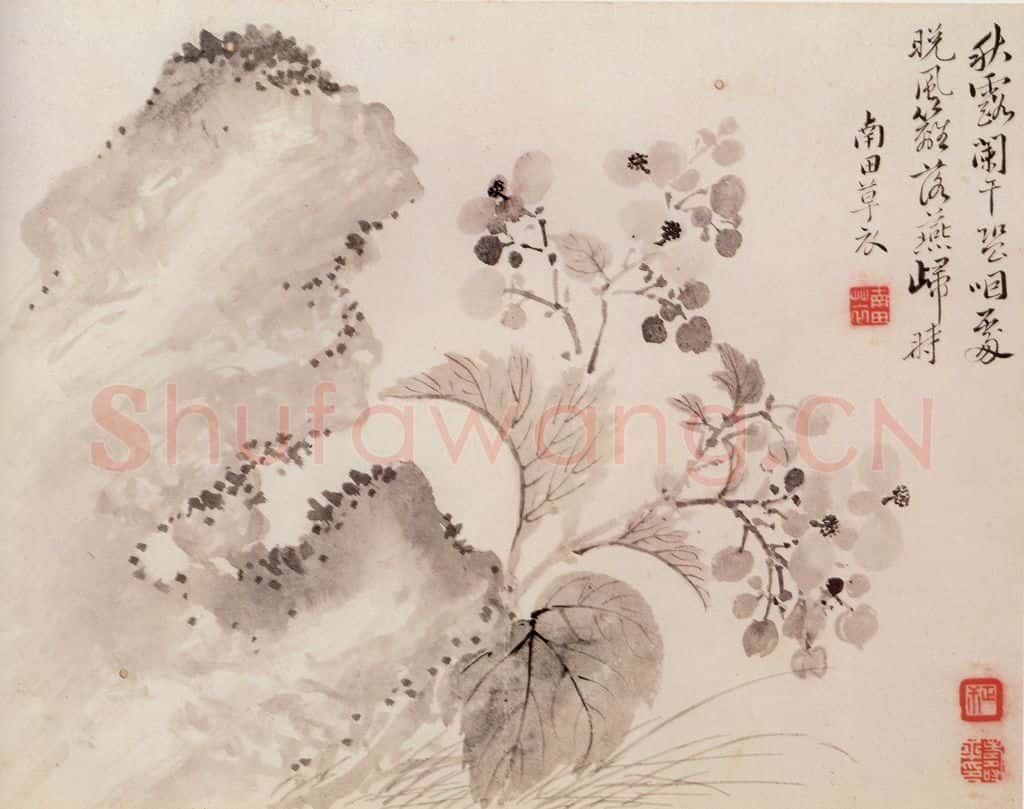 清 恽寿平《写生花卉》书画作品