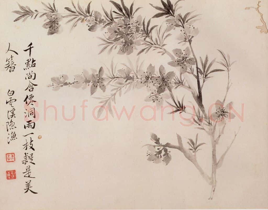 清 恽寿平《写生花卉》书画作品