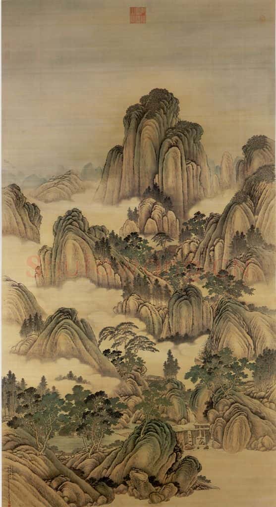 清 唐岱《仿范宽画幅》书画作品