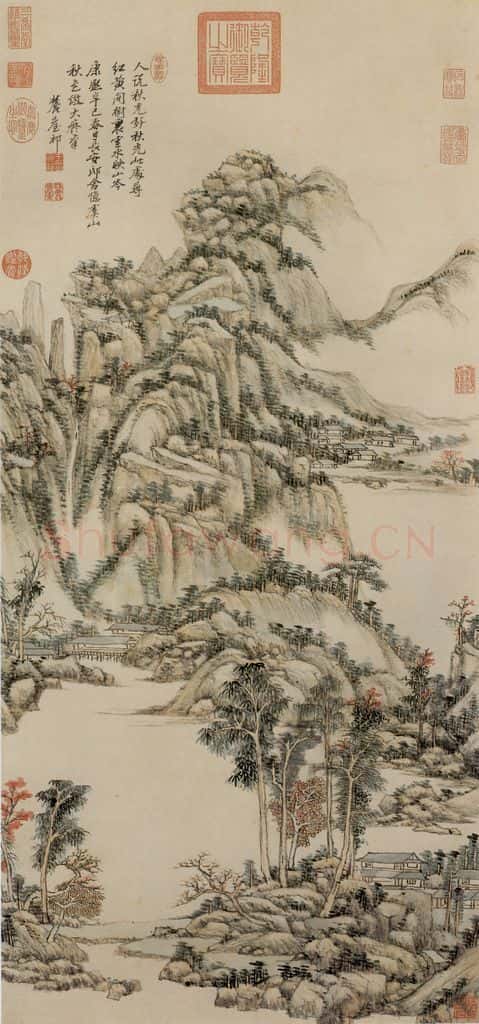 清 王原祁《仿大痴虞山秋色》书画作品