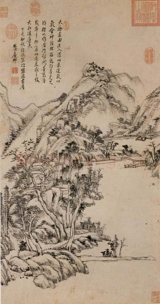 清 王原祁《仿黄公望笔意》书画作品