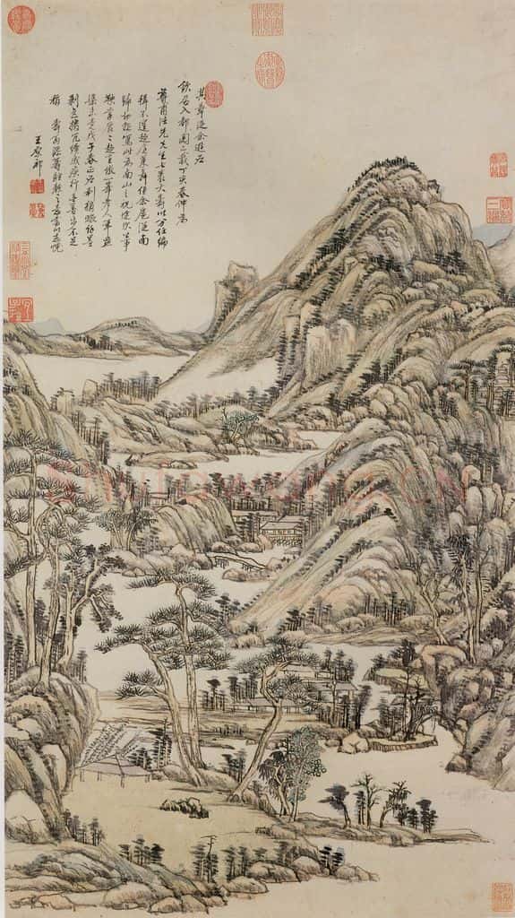 清 王原祁《仿黄公望山水》书画作品