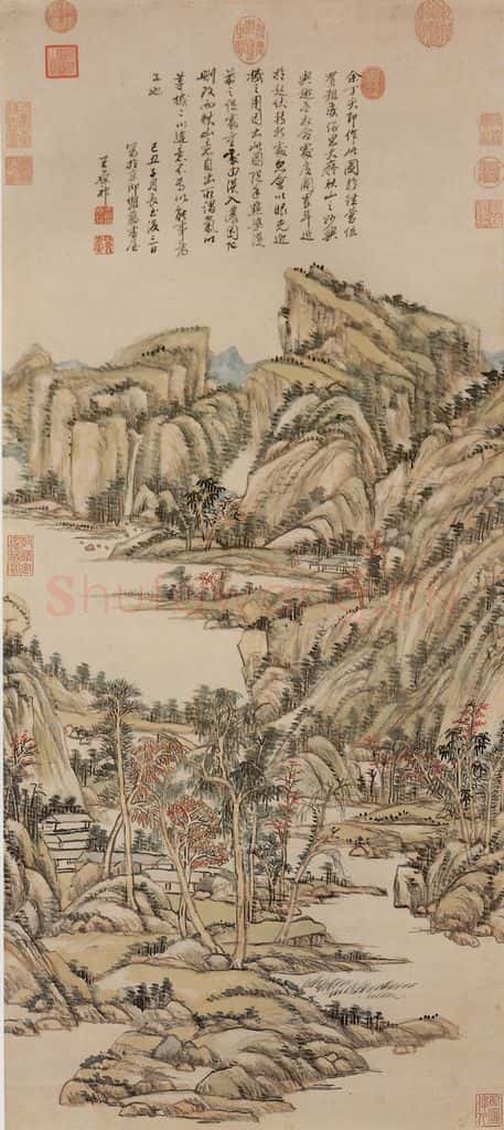 清 王原祁《秋山图》书画作品