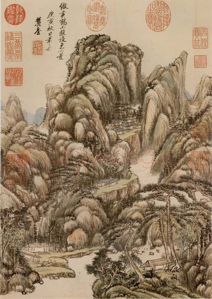 清 王原祁《仿王蒙山水》书画作品