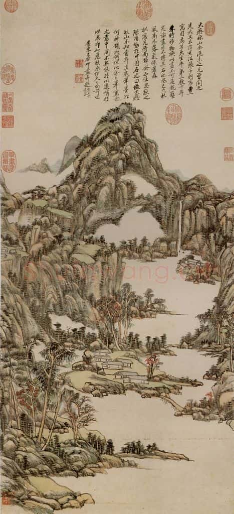 清 王原祁《仿黄公望秋山》书画作品