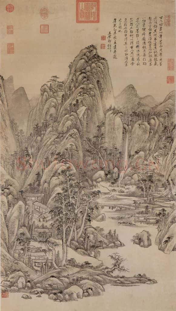 清 王原祁《仿北宋人山水》书画作品