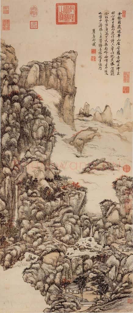 清 王原祁《华山秋色》书画作品