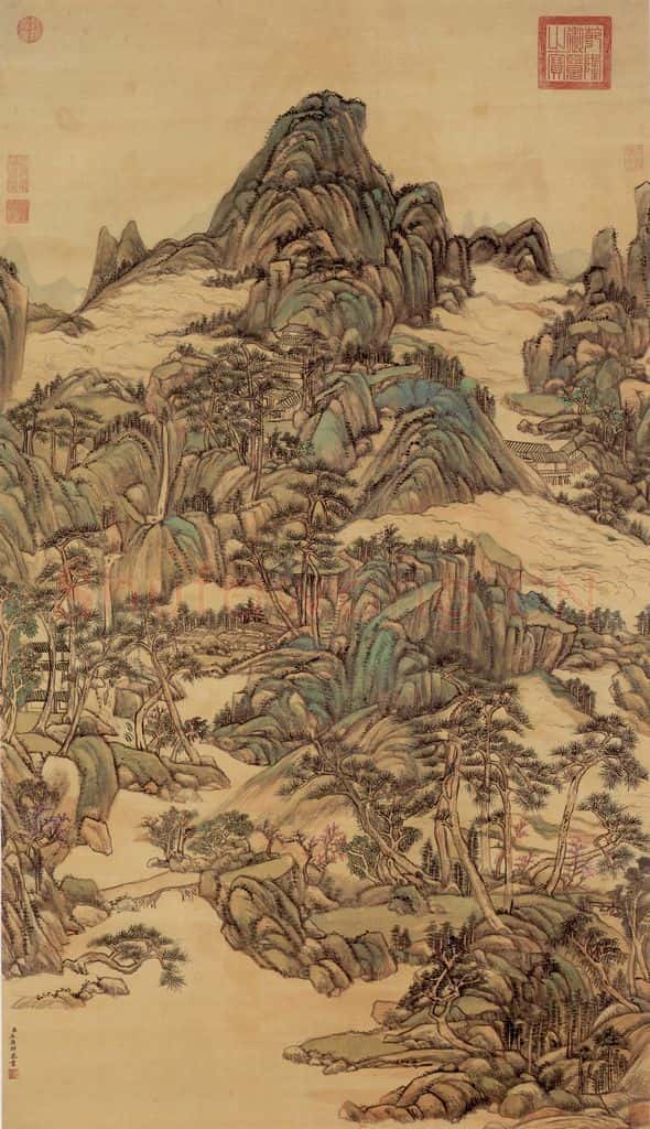 清 王原祁《春云出岫》书画作品