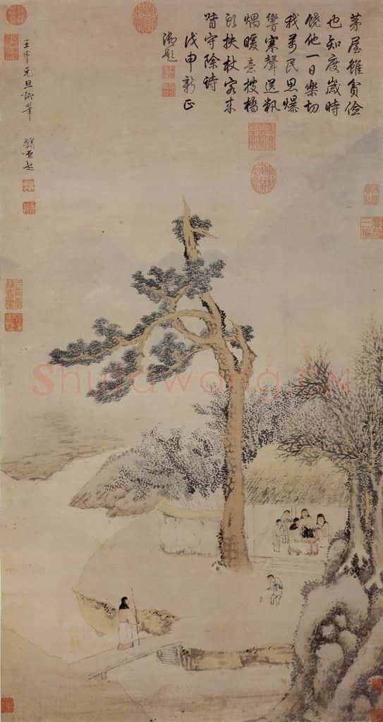 明 刘原起《岁朝丰乐图》书画作品